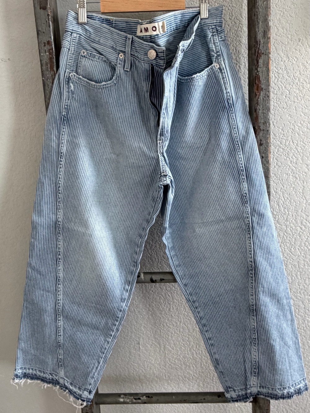 AMO Barrel Pinstripe Jeans
